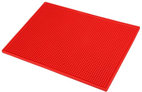 PATIKIL Tapis de Bar en PVC de 16 x 12 x 0,4, Tapis Antidérapant pour Service de Bar, Tapis Anti-Éclaboussures pour Comptoir de Cuisine, Restaurant, Bar, Rouge