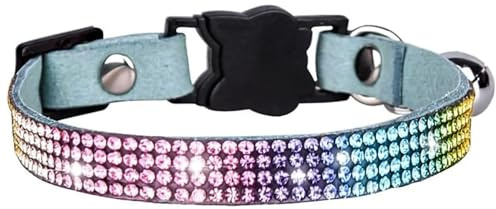 1 Packung Strass Haustierhalsband, Strass Katzenhalsband, Buntes Strass Hundehalsband, Verstellbares Strass Haustierhalsband, Kristall Haustierhalsband, Halsband mit Sicherheitsverschluss (Schwarz)