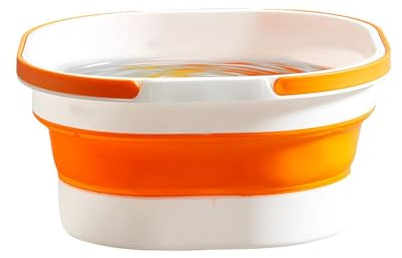 Laundry Mop Bucket, Handheld Bucket with Double , Foldable Washbasin, Wear-resistant Silicone Washing Bucket, Multiuse Bottle Washing Bucket for RV Home Kitchen Cleaning Fishing Camping