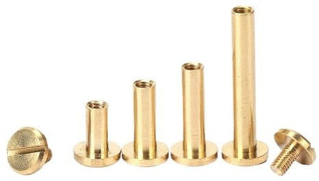 CHATROOM 10 Stück Massive Messing-Bindungsschrauben, Nagel-Nieten for Fotoalbum, Leder-Nieten, Gürtel, Geldbörse, Verschlüsse, 8 mm Flache Kappe (Size : 30mm, Color : 10PCS_M3)