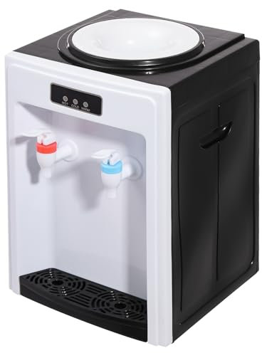 Dispensador de agua, dispensador de agua fría y natural, polipropileno y acero inoxidable 304, 75 W, y tiene una temperatura de calentamiento de ≥ 194 °F y una temperatura de enfriamiento de ≤ 59 °F