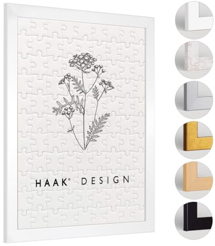 Haak Puzzlerahmen Lavanda Weiß (Hochglanz) 67 X 90 cm (ca. 2000 Teile) Bilderrahmen Rahmen für Puzzle