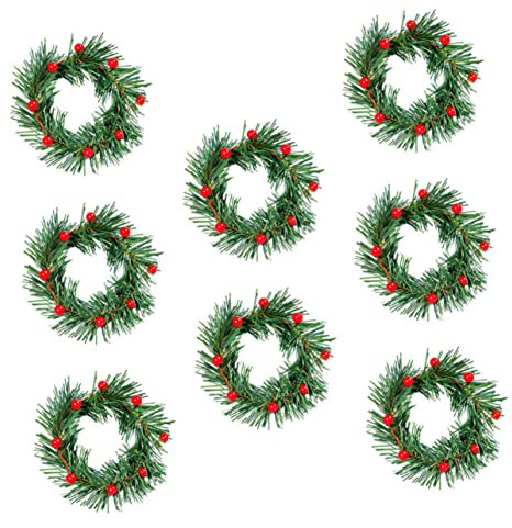 CAXUSD Teiliges Weihnachts-dekorations Roten Beerengirlanden Dekorativer Kerzenkranz Für Adventskerzenständer Vielseitiger DIY-Tisch Raum-schmuck Für Festliche Atmosphäre