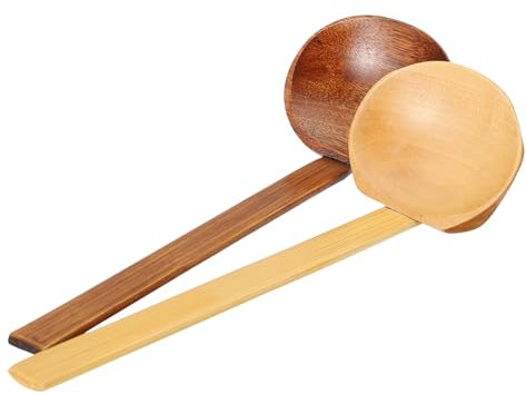 COLLBATH 2stücke Holz Suppenlöffel Mit Langem Griff Handgefertigt Für Kochen Und Servieren Langlebig Und Praktisch Für Haushalt Und Hotpot
