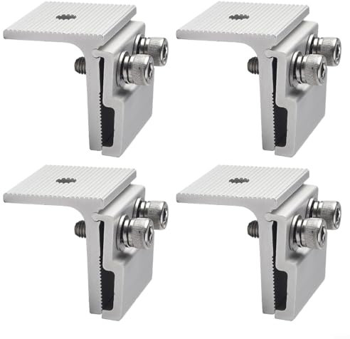 HomeVortex Abrazadera de costura de pie de aleación de aluminio, soporte de montaje de panel solar, techos de chapa plegada, para instalación de sistemas fotovoltaicos fotovoltaicos (4 piezas)