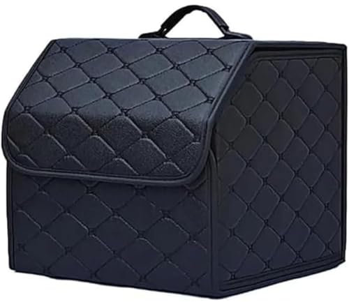 WENYINGLIHAI Auto Leder Kofferraum Organizer für Maverick F-150 F150, Autotasche Auto Kofferraum Box mit Deckel und Griffe Autozubehör Innenraum,S-Black