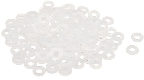 QUARKZMAN 120 Stk M4 Nylon Flachdichtungen 4mm ID 9mm OD 1mm Dick, Weiß | Unterlegscheiben Dichtungen Kunststoff-Blatt-Dichtung Befestigungsmittel Dichtungsring