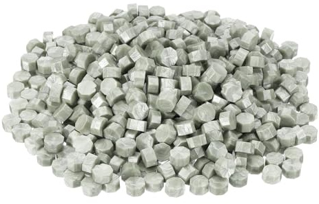 PATIKIL 720 Stück Siegelwachskugeln Wachs Siegelstempel Silber Grün | Briefumschlag Brief Wachs Siegel Kugeln Pellets Einzelfarbe, für Stempelversiegelung und DIY Handwerk