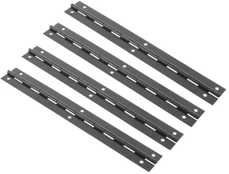 Genérico 4 Piezas Bisagra De Piano Casos Sobre Los Ganchos De La Puerta Del Gabinete Cochera Bisagra Del Gabinete Poseedor Joyas Mini Pestillo Talón Falso Plegable Conducir Planchar Black