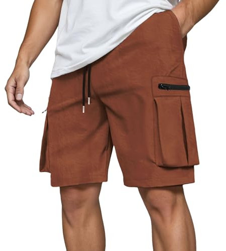 Short De Baño Hombre XXL Cargo Entrenamiento Amarillo Rodilla Elastico por Braga Giulio Huevera El Diseño Tropez Pescador Casuales del Explorador Bicicletero Salir 38