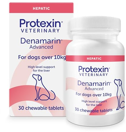 Protexin Denamarin Advanced for Dogs Over 10kg, Liver Support, 30 Tablets | Prebiotic & Postbiotic Chewable Table, High Level Antioxidant Support for Liver Health, Yeast Flavour