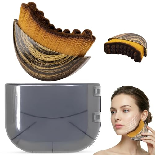 Lymphatic Contour Face Brush, Lymphatic Drainage Brush, Double Chin Reducer Lymphatic Drainage Massager Anti-Puffiness Gua Sha Ergonomic Facial Cleansing Brush for Sculpting