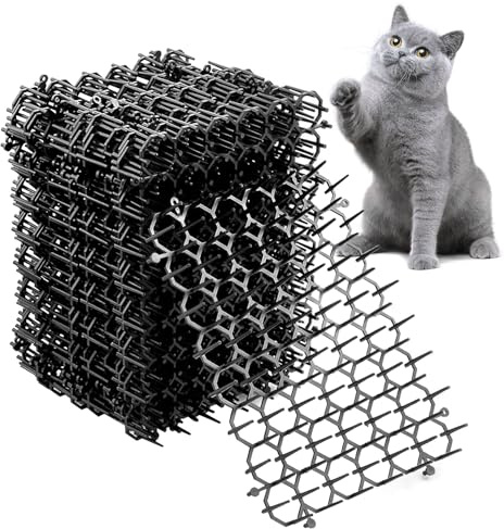 12 Pièces Repulsif Chat Exterieur, 20,5 x 15 cm Pic Tapis Anti Chat en Plastique, Tapis Répulsif pour Chats, Grilles Anti-épines pour Jardin Extérieur, éloigne Les Chats et Autres Animaux