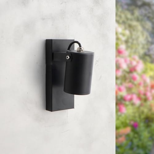 M Ledme - Aplique de pared para exterior Serie Urban, IP44 resistente al agua, casquillo GU10, color negro, para jardín, terraza o entrada (bombilla no incluida)