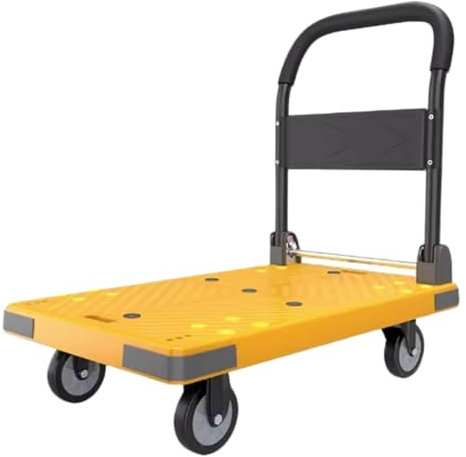 Plattformwagen, Lager, faltbarer Handwagen, Plattformwagen mit Schwenkrädern, zusammenklappbarer Rollwagen für Bürowagen, Handwagen auf Rädern