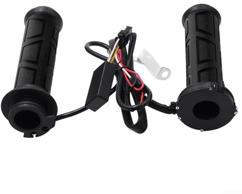 ZAMETTER Beheizte Griffe Wasserdicht Nitril Motorrad Fahrräder Beheizte Griffe Overgrips 12V Motorrad Thermostat-Heizgriff mit einstellbarer 3-Stufen-Temperatur Fit 22mm Lenker für Motorrad