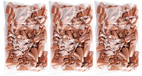 Künstliche Fingernägel aus Kunststoff zum Üben für Halloween Party | Glatte Oberfläche, Training für Nagelkunst, für Schüler und Salonkünstler, Farbe Coffee, 300 Stück