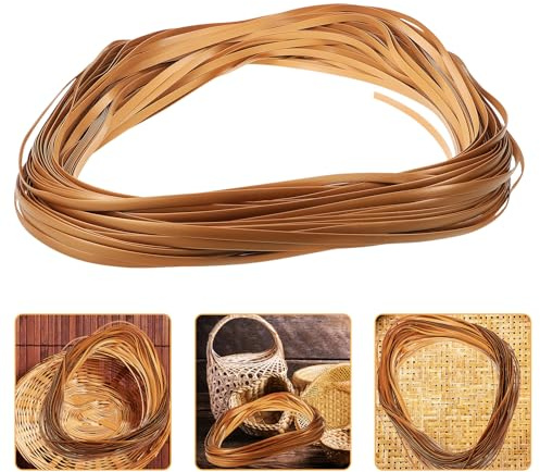TOVINANNA Kunststoff Flechtstreifen in Gold für Rattanstühle Verschleißfestes und Sicheres Material für Rattangeflecht und Selbstgemacht Heimhandwerk