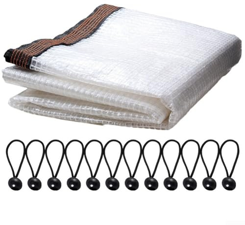 Telone trasparente per serra da giardino in resistente pellicola antipioggia con occhielli e design resistente agli strappi (2 x 4 m)