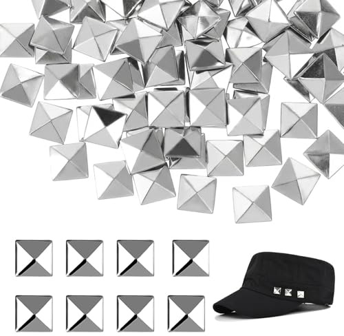 JYXNU 300 Piezas Remaches Cuadrados de Metal,Remaches de Punta Pirámide con 4 Garras Galvanizados,DIY y Estilo Punk,Tachuelas Decorativas,tachuelas para ropa,para Cuero,Bolsos,Ropa(estética Punk)