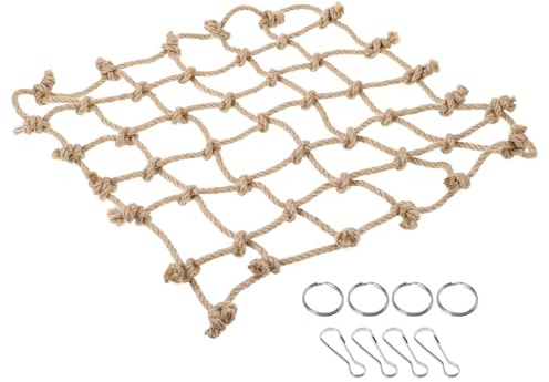 LALAFINA Papagei Hänge Kletternetz aus Robustem Juteseil für Vogelkäfige Sicheres Kletterspielzeug und Hängematte für Papageien zum Spielen und Entspannen