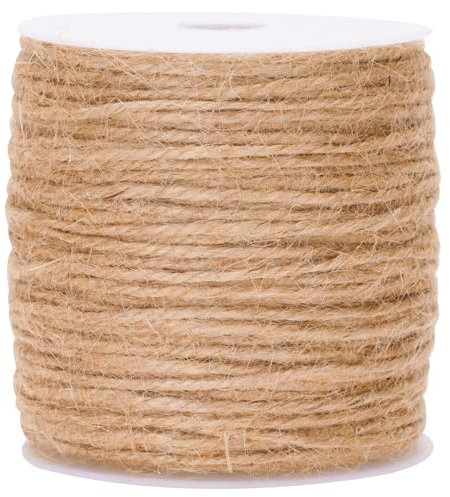 G2PLUS 100M Naturale Iuta Spago,Cordino di Iuta,Spago da Giardinaggio,3MM Spago per Panettieri,per Giardinaggio,Confezioni Regalo,l'artigianato