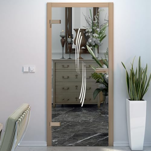 Glastür Aufkleber Folie Glasdekor Fensterfolie Sichtschutz Wohnzimmer Sichtschutzfolie für Türen GDT002 Größenwahl / 120 cm x 16 cm