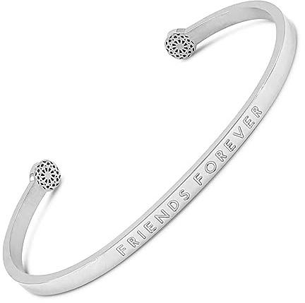 SIMPLE PLEDGE | Friends Forever Armreif | Armband Damen mit Gravur in Silber, Gold, Roségold | Perfekt als Schmuck Geschenk | Blindgravur