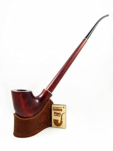 Fashion - LongLord Tobacco Smoking Pipe of Pear Wood Pipe 33 cm / 13'' Churchwarden Style. Designed for Pipe Smokers (Pipe and Stand)