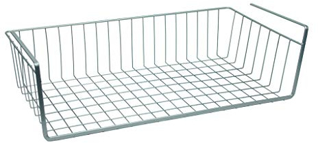 Gravidus praktischer Schrankkorb aus Metall - Platzsparend für Regalböden - Kein Bohren nötig, Rostfrei, Verschiedene Größen (50 cm)