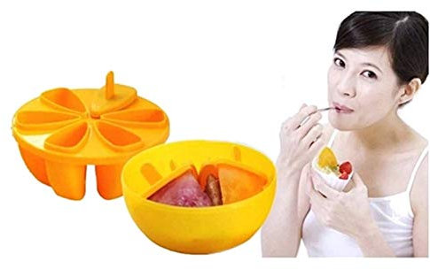 Moule à glace pour enfants 6 moules 14 x 14 cm rond couleur orange vu à la TV accessoire cuisine été maison desserts DIY idée cadeau originale