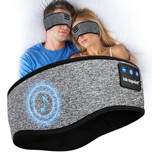 Schlafkopfhörer Bluetooth,Schlaf Kopfhörer Stirnband Bluetooth Kopfhörer Coole Geräte Geschenk für Männer/Frauen mit Ultradünnen HD Stereo Lautsprecher für Sport,Schlafen,Reisen,Meditation,Entspannen | Kabelloses Sport-Stirnband mit Bluetooth 5.4 und ultradünnen Lautsprechern zum Schlafen, Laufen, Yoga, Reisen, Nickerchen