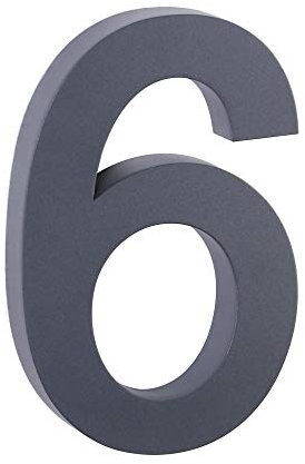 3D-Hausnummer 6 Edelstahl V2A H25cm Höhe 250mm in anthrazit RAL7016 erhältlich 0 1 2 3 4 5 6 7 8 9 a b c d (6)