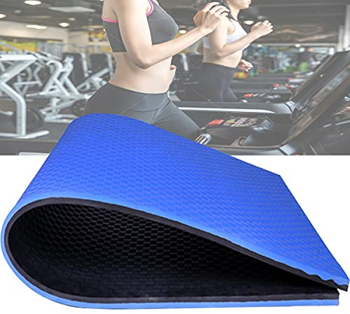 Laufband Bodenschutzmatte/Schallschutzmatte/Antivibrationsmatte/Unterlage Antirutsch/Antirutschmatte/Fitnessgeräte Schutzmatte/Fitnessgeräte Unterlegmatte/Yoga Matte, Aufgerollt Blue+Black-170×80 cm