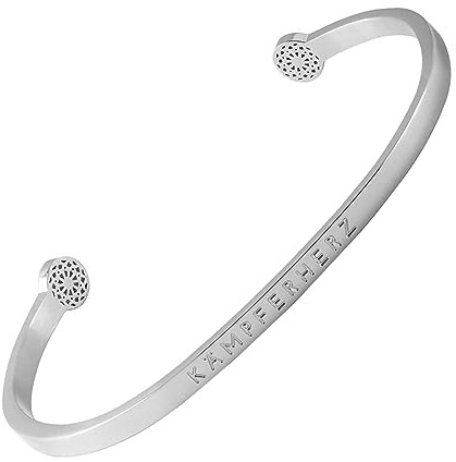 SIMPLE PLEDGE | Kämpferherz Armreif | Armband Damen mit Gravur in Silber, Gold, Roségold | Perfekt als Schmuck Geschenk | Blindgravur