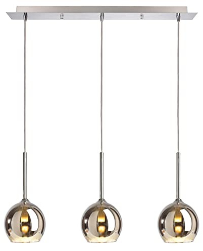 Lampadario 3 pendenti LED G9 21W lampada sospensione vetro globo luce tavolo cucina bar ristorante 230V luce 4000K