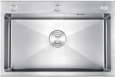 HGTRH Fregadero Cocina 1 Seno INOX, Fregadero Bajo Encimera 72x45 con Escurridor Cocina, Fregadero Cocina Un Seno PequeñOs sobre Encimera O Enrasadode con Escurridor y Dispensador