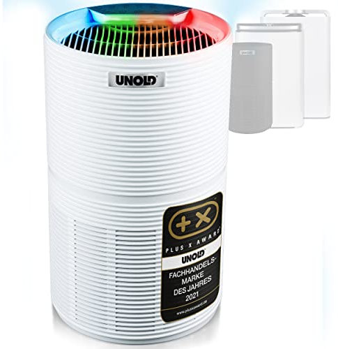 Unold 87210 Luftreiniger Alpha white - Weiß, 3-fach Luftfilter, Hepa 13, Aktivkohlenfilter, Vorfilter, entfernt Pollen, Staub, Viren, Allergene, Rauch, Räume bis zu 59m², 99,97% effektiv