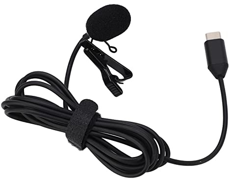 Goshyda Professionelles Lavalier-Mikrofon, Typ C Omnidirektionales Kondensator-Aufnahmemikrofon, Anti-Interferenz-Ansteckmikrofon, für Insta360 ONE X2 X3