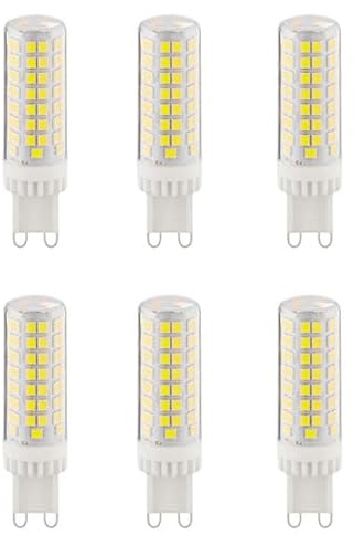 Aiwerttes G9 10 W LED-Leuchtmittel, Ersatz für G9, 100 W, Halogenlampe, G9, 1000 Lumen, kaltweiß, 6000 K, Keramiksockel, nicht dimmbar, für Heimbeleuchtung, Kapsellampe, 6 Stück