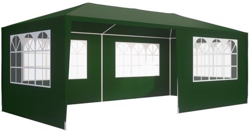 Casaria Gazebo da Giardino 3x6m Protezione UV 18m² Idrorepellente 6 Pareti Tenda Feste Padiglione Tendone Giardino