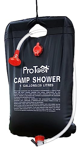 Cable Technologies Solar-Duschtasche für Camping, 20 l/40 l, Solarheizung, Maxi, tragbare Dusche mit abnehmbarem Schlauch und Duschkopf für Camping, Wandern, Wandern im Freien