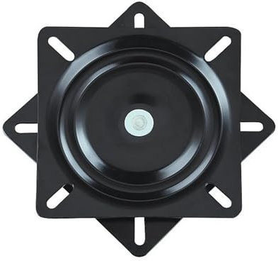 YUKORT Vierkant-Drehhocker-Ersatz 7-Zoll-Hochleistungsdrehplattenlager-Drehteller-Bootssitz 360 Grad drehbare Drehtellerbasis for Barstuhltisch Sitz-Drehplatte (Color : Black)