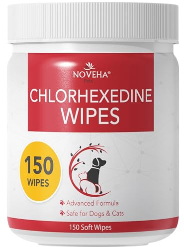 NOVEHA Pet Wipes - Formulated Pet Wipes - for Facial and Finger Folds, Underarms - 3 x 2 Size (150 Counts)