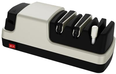 Affilacoltelli Professionale Elettrico, 4 in 1 Affilacoltelli Professionale Elettrico, Con Abrasivi Diamantati Al 100% E Guide Angolari Di Precisione Affilacoltelli Elettrico Professionale,Silver