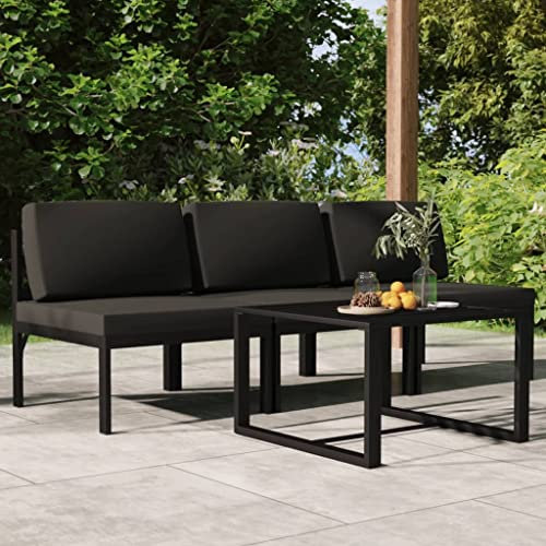 DYRJDJWIDHW Outdoor Kissen,gartenliege wetterfest,paletten,4-TLG. Garten-Lounge-Set mit Kissen Aluminium AnthrazitGeeignet für Garten, Swimmingpool, Wohnzimmer, Terrasse