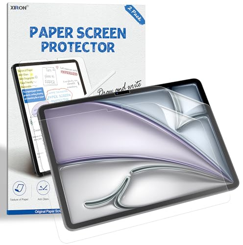 XIRON 2 Stück Papier Schutzfolie für iPad Air 13 Zoll M2 2024/M3 2025/M4 2026, Matte Folie Displayschutz Schreiben und Zeichnen wie auf Papier, Blendfreiem/Anti Fingerabdruck, Einfach Installieren
