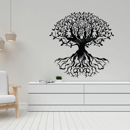 YYZOVBNN Stammbaum Wandaufkleber Baum des Lebens Aufkleber Baum des Lebens Wandtattoo Vinyl Wanddekoration Kunst Home Room Decor Wandbild，57x59cm