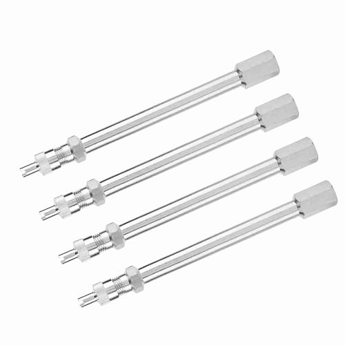 Extension de Valve de Pneu, Rallonges de Tige de Valve 4 Pièces 100 Mm Chrome Tige d'Extension de Valve de Pneu Adaptateur de Roue Camion de Voiture
