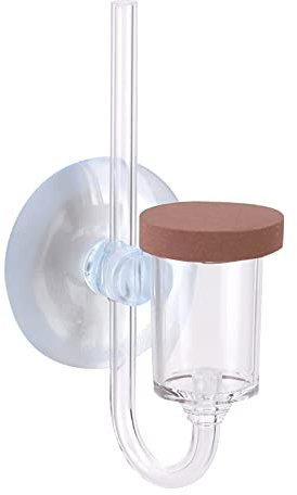 ZJchao Difusor Atomizador de CO2, Difusor de CO2 para Acuario, Acuario Acrílico Dióxido de Carbono Contador de Burbujas Transparente Refinador Tanque de Peces Plantas de Agua (L)
